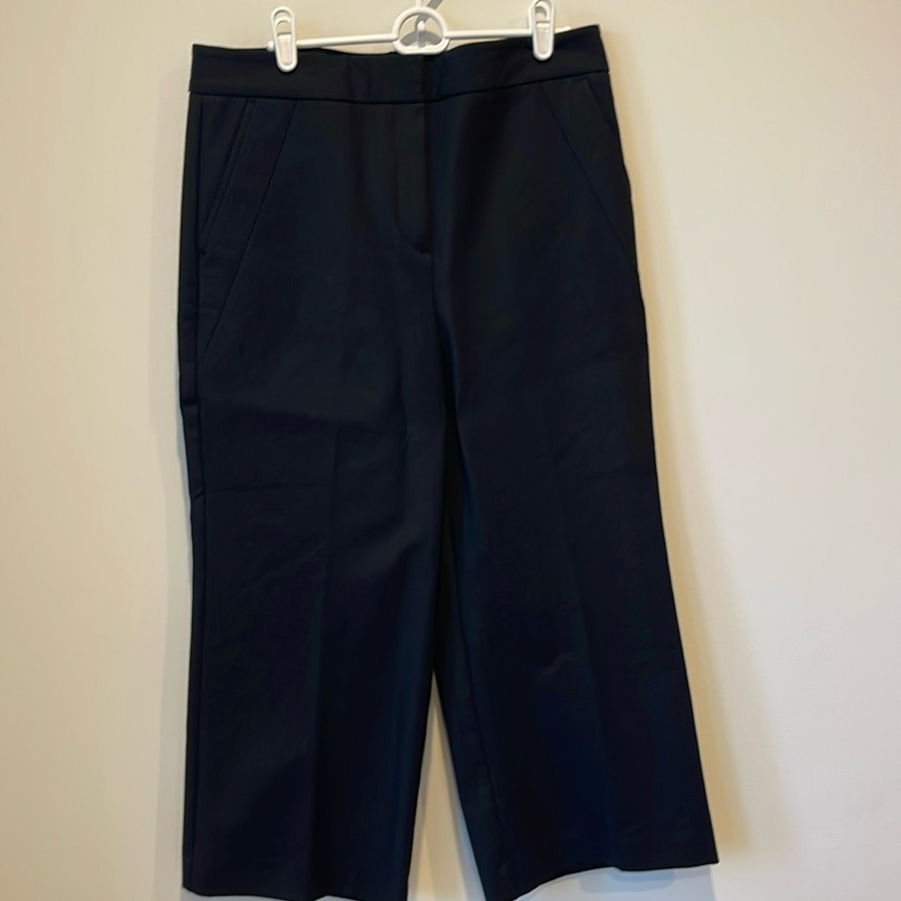 Ann Taylor Factory Cropped heavy fabric dress pant. Black size 10 petite